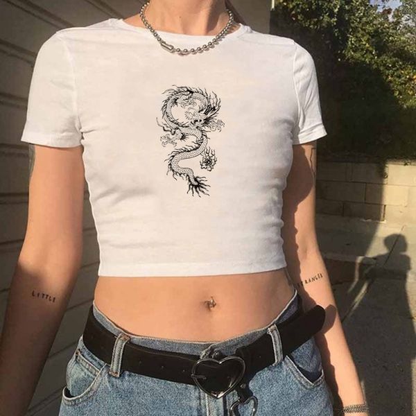 summer white women stylish dragon print short sleeve o neck shirt lady summer casual crop blouse
summer white women stylish dragon print short sleeve o neck shirt lady summer casual crop blouse