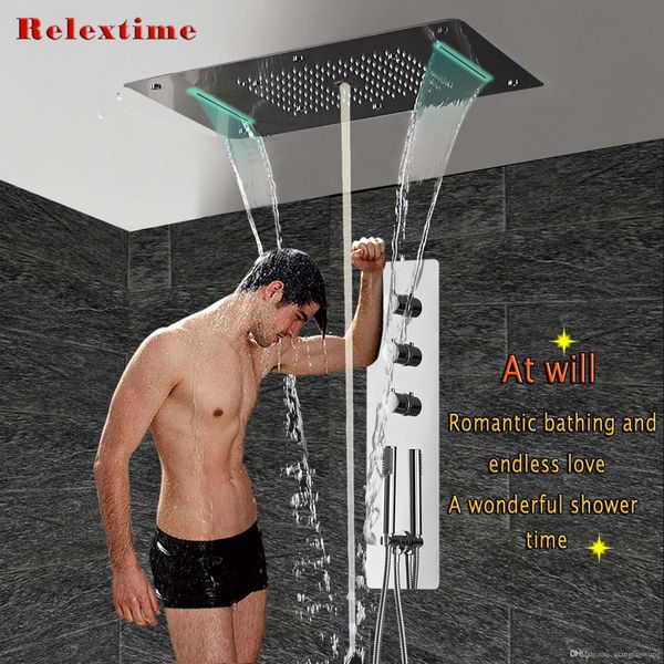 thermostatic shower panel stainless steel led rain waterfall big shower head ceiling bathroom faucet set wall mounted rainfall faucets unit
thermostatic shower panel stainless steel led rain waterfall big shower head ceiling bathroom faucet set wall mounted rainfall faucets unit