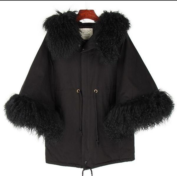 european women down jackets fall and winter detachable wool large fur collar casual trumpet sleeves waist cloak cotton coat women jacket, Black
european women down jackets fall and winter detachable wool large fur collar casual trumpet sleeves waist cloak cotton coat women jacket, Black
