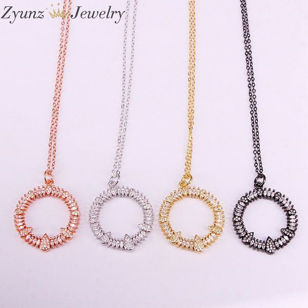 5pcs, clear cz micro paved round circle pendant necklaces fashion crystal zirconia women jewelry, Silver
5pcs, clear cz micro paved round circle pendant necklaces fashion crystal zirconia women jewelry, Silver