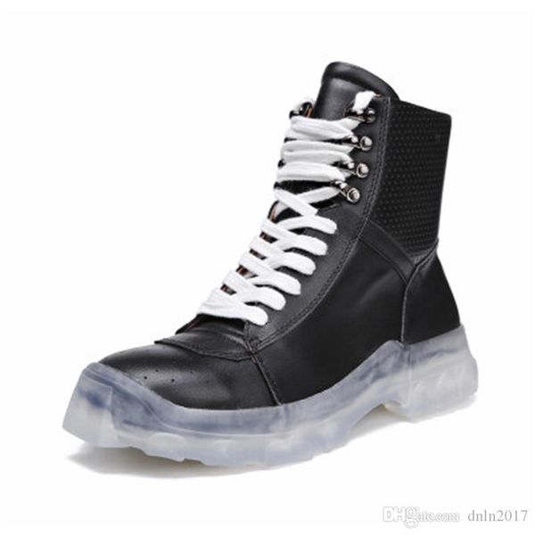 mens boots transparent heel lace up fashion combat boots male high motorcycle boots, Black
mens boots transparent heel lace up fashion combat boots male high motorcycle boots, Black