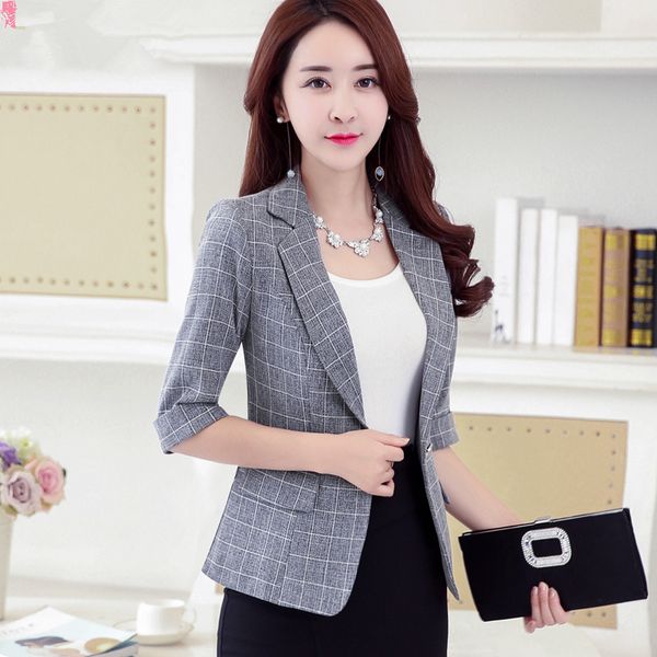 women's suits & blazers 2021 blazer women autumn long sleeve wome plaid jacket ladies casual slim office plus size 3xl, White;black
women's suits & blazers 2021 blazer women autumn long sleeve wome plaid jacket ladies casual slim office plus size 3xl, White;black