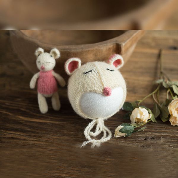 newborn pgraphy props baby hat p studio p props baby knitted rat mouse doll accessories, Yellow
newborn pgraphy props baby hat p studio p props baby knitted rat mouse doll accessories, Yellow
