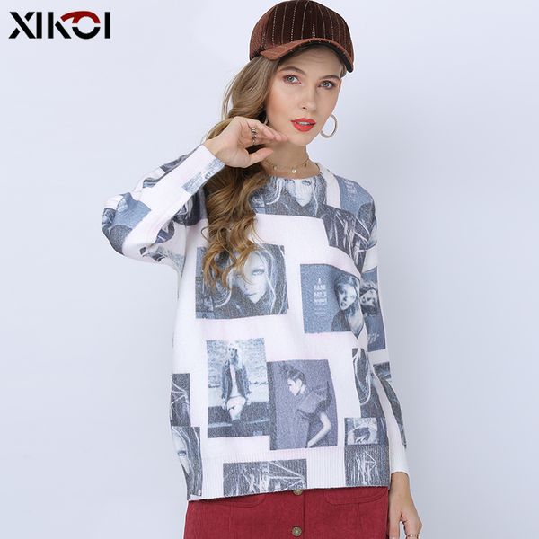 xikoi fashion idols print sweaters women winter knitted pullover women o-neck casual loose oversized jumper knitwear pull femme, White;black
xikoi fashion idols print sweaters women winter knitted pullover women o-neck casual loose oversized jumper knitwear pull femme, White;black