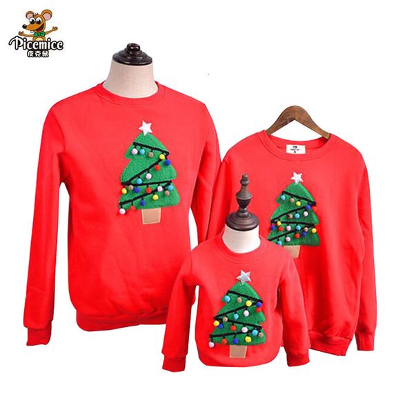 family matching outfits 2019 winter christmas sweater christmas tree children clothing kid shirt polar fleece warm family clothe y191109, White;black 
family matching outfits 2019 winter christmas sweater christmas tree children clothing kid shirt polar fleece warm family clothe y191109, White;black