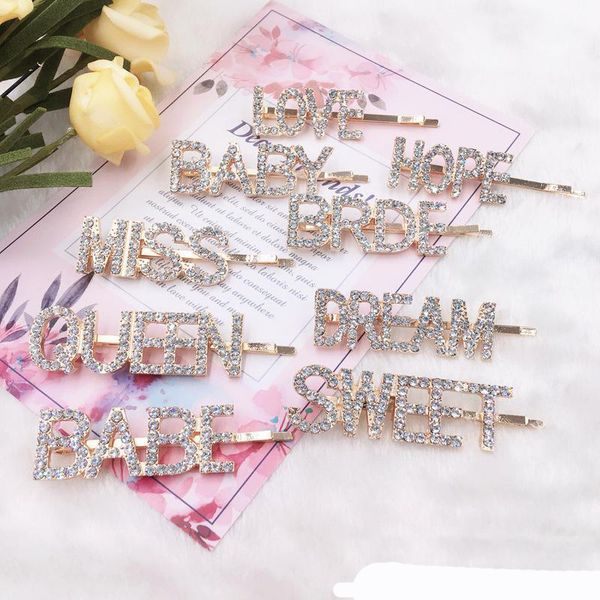 women hairpins hair clips letter rhinestone bobby pins side bangs clips barrettes headwear for girls fashion hair tool accessories jewelry, Slivery;white
women hairpins hair clips letter rhinestone bobby pins side bangs clips barrettes headwear for girls fashion hair tool accessories jewelry, Slivery;white