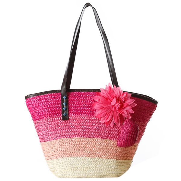 knitted straw bag summer flower bohemian fashion women's handbags color stripes shoulder bags beach bag big tote bags
knitted straw bag summer flower bohemian fashion women's handbags color stripes shoulder bags beach bag big tote bags