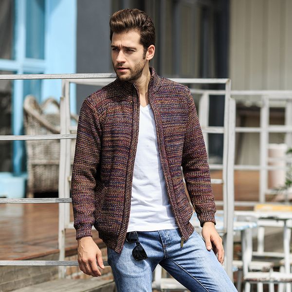 winter men's fleece knitted cardigan long sleeve warm casual sweater coat stand collar full zipper fashionable jacket for autumn, White;black
winter men's fleece knitted cardigan long sleeve warm casual sweater coat stand collar full zipper fashionable jacket for autumn, White;black