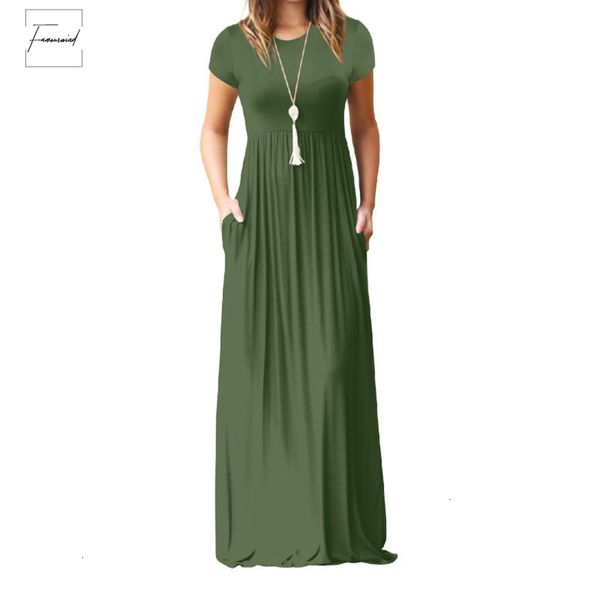 dresses summer long women dress femme boho long plus size casual pockets short sleeve o neck solid dress designer clothes, Black;gray
dresses summer long women dress femme boho long plus size casual pockets short sleeve o neck solid dress designer clothes, Black;gray