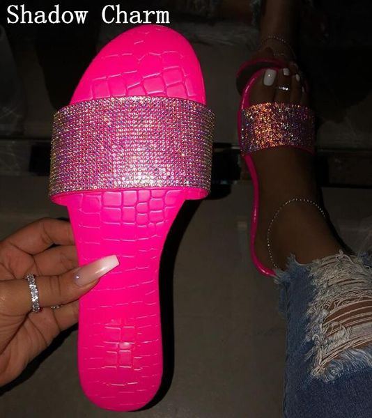 new summer women crystal slippers glitter flat soft bling female candy color flip flops outdoor ladies slides sale, Black
new summer women crystal slippers glitter flat soft bling female candy color flip flops outdoor ladies slides sale, Black