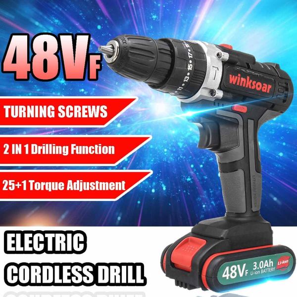 48vf cordless electric screwdriver drill 25 + 1 torque adjustment rechargeable li-ion battery drill powers tool
48vf cordless electric screwdriver drill 25 + 1 torque adjustment rechargeable li-ion battery drill powers tool