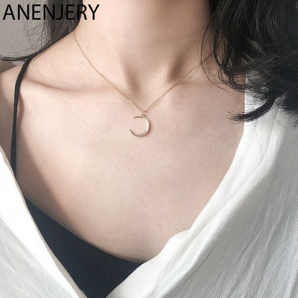 anenjery minimalist gold silver moon pendant necklace 925 sterling silver clavicle chain meniscus necklace for women gift s-n542
anenjery minimalist gold silver moon pendant necklace 925 sterling silver clavicle chain meniscus necklace for women gift s-n542