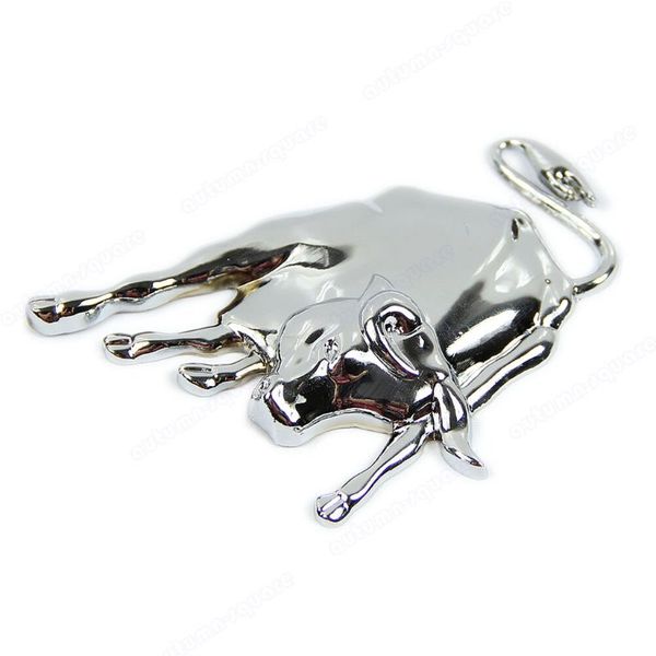 new 3d golden chrome metal bull ox emblem car truck motor sticker auto decal
