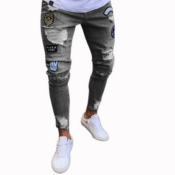 men's jeans ripped holes men fashion patchwork straight denim trousers casual streetwear hip hop skinny plus size, Blue
men's jeans ripped holes men fashion patchwork straight denim trousers casual streetwear hip hop skinny plus size, Blue