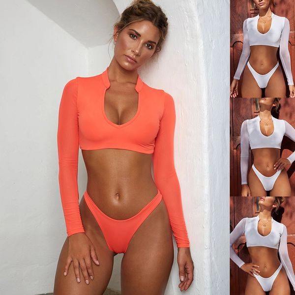 2020 sichuan brocade long sleeve u-collar swimsuit mesh low waist women's two-piece swimsuit, White;black
2020 sichuan brocade long sleeve u-collar swimsuit mesh low waist women's two-piece swimsuit, White;black