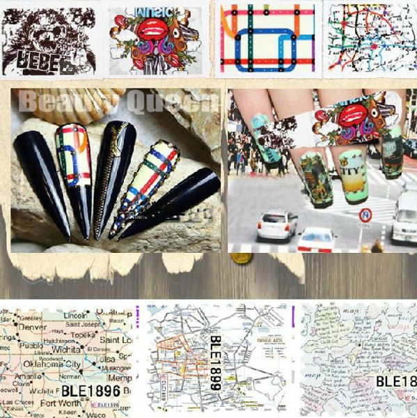 88 style stamp postcard letters map designs nail water decal transfer sticker nail art transfers decals wrap natural false tips new fashion, Black
88 style stamp postcard letters map designs nail water decal transfer sticker nail art transfers decals wrap natural false tips new fashion, Black