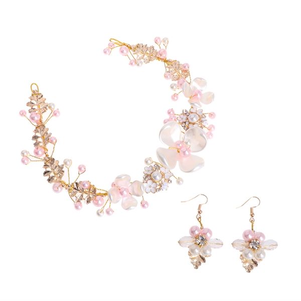 pearl headwear hair band comb earrings golden leaves jewelry flower decorations, Golden;white
pearl headwear hair band comb earrings golden leaves jewelry flower decorations, Golden;white