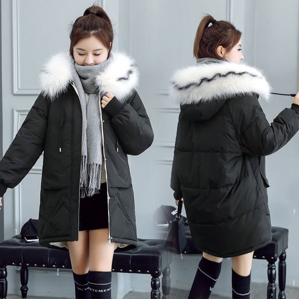 winter cotton coat women fur hooded parka thicken plus velvet warm long coats jacket casual cotton outwear plus size new, Black
winter cotton coat women fur hooded parka thicken plus velvet warm long coats jacket casual cotton outwear plus size new, Black