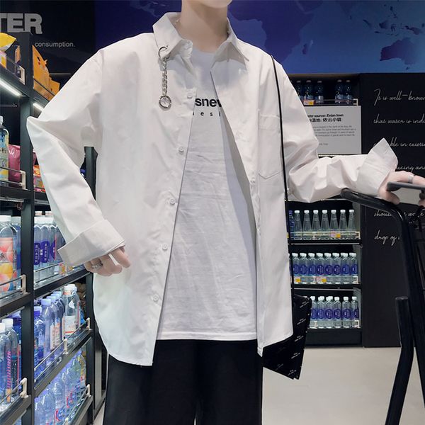 2019 ins tide shirt male long sleeve chic hiphop bf wind trend korean version personality port wind jacket shirt men shirts 30cs, White;black
2019 ins tide shirt male long sleeve chic hiphop bf wind trend korean version personality port wind jacket shirt men shirts 30cs, White;black