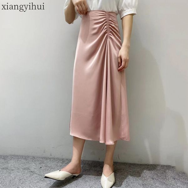 black blue pink drawstring satin skirt women elegant office skirt new summer female high waist faux silk skirts
black blue pink drawstring satin skirt women elegant office skirt new summer female high waist faux silk skirts