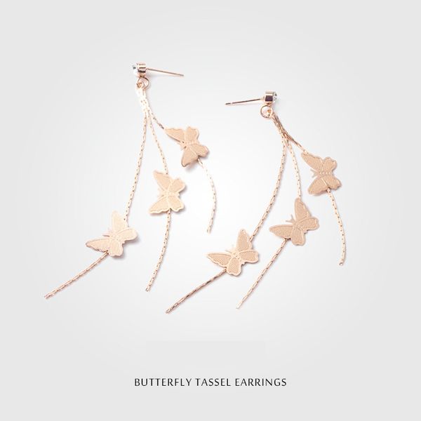 new fashion women jewelry butterfly earrings long tassels eardrop personality creative metal female temperament pendant earrings, Silver
new fashion women jewelry butterfly earrings long tassels eardrop personality creative metal female temperament pendant earrings, Silver