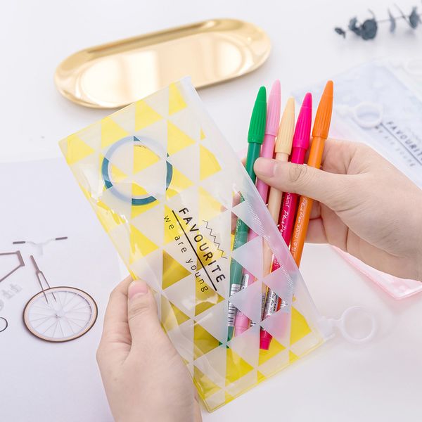 transparent polygon pencil cases simple pull ring design office student pencil bag school supplies pen box stationery
transparent polygon pencil cases simple pull ring design office student pencil bag school supplies pen box stationery