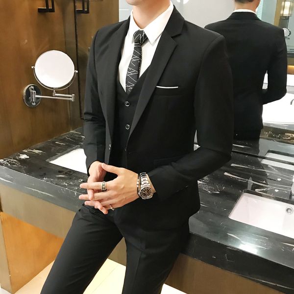 plus size 5xl 6xl mens suit solid color formal business one button 3-piece suit slim fit three piece wedding men suits, White;black
plus size 5xl 6xl mens suit solid color formal business one button 3-piece suit slim fit three piece wedding men suits, White;black