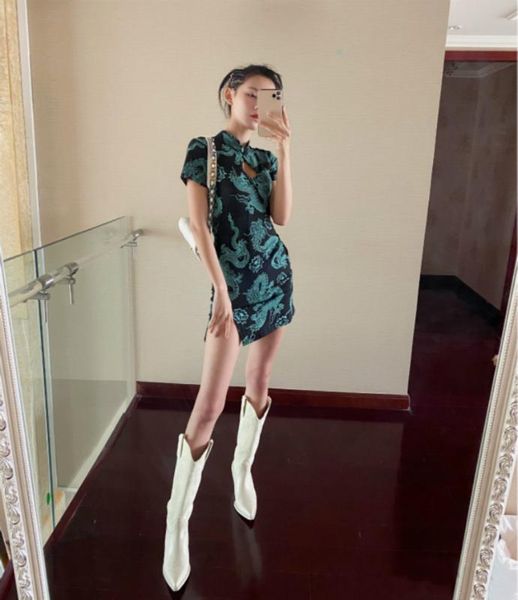 higareda 2020 chinese style dragon print short-sleeve cheongsam dress elegant vintage spring summer women dress pencil, Black;gray
higareda 2020 chinese style dragon print short-sleeve cheongsam dress elegant vintage spring summer women dress pencil, Black;gray