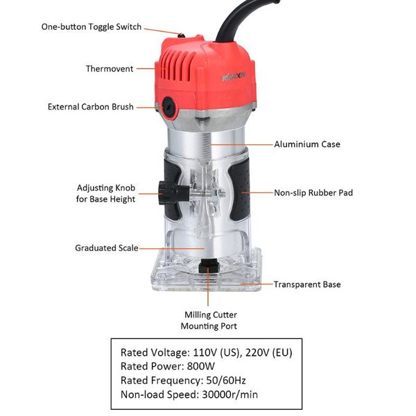 110v 800w angle grinder polishing machine trim router 30000r/min electric trimmer for woodworking trimming slotting
110v 800w angle grinder polishing machine trim router 30000r/min electric trimmer for woodworking trimming slotting