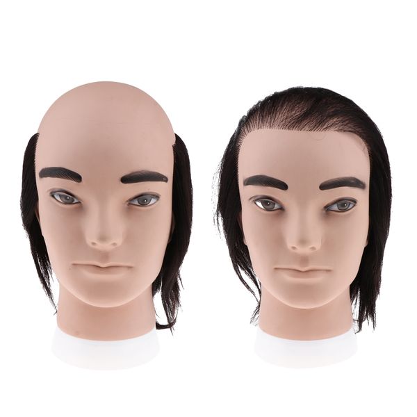 2 kinds 7.9inch cosmetology male mannequin head with real human hair for barber shops styling cutting weaving practicing, White
2 kinds 7.9inch cosmetology male mannequin head with real human hair for barber shops styling cutting weaving practicing, White