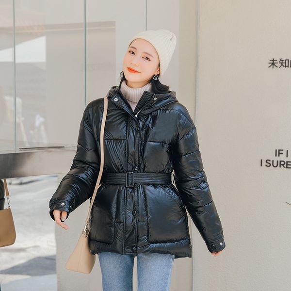 women fashion parka winter loose casual long sleeve hooded glossy down clothes plus size padded jacket slim belt coat outwear, Black
women fashion parka winter loose casual long sleeve hooded glossy down clothes plus size padded jacket slim belt coat outwear, Black