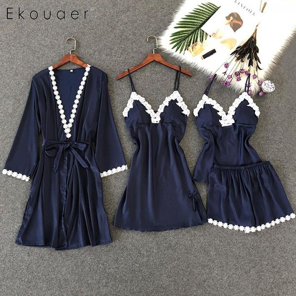 ekouaer women 4 pieces stain sleepwear sets robe sleeveless night gown shorts pajamas set soft summer homewear suits, Black;red
ekouaer women 4 pieces stain sleepwear sets robe sleeveless night gown shorts pajamas set soft summer homewear suits, Black;red