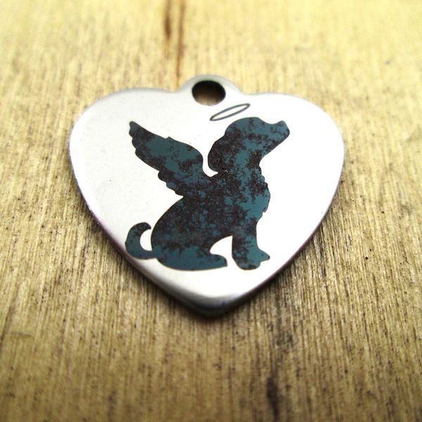 20pcs/lot-angel dog pey loss 2 stainless steel charms - laser engraved - customized - diy charms pendants, Silver
20pcs/lot-angel dog pey loss 2 stainless steel charms - laser engraved - customized - diy charms pendants, Silver
