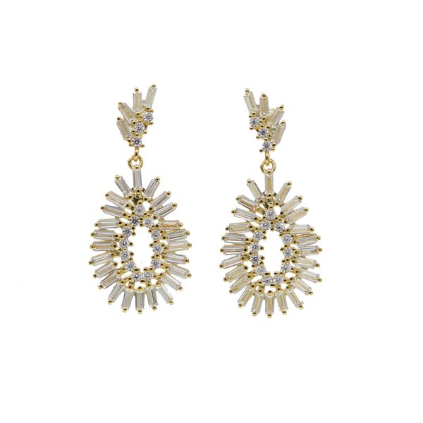 large white cz stone crystal pierced dangle drop earrings jewelry 2020 new fashion women/girl's gold-color gift, Silver
large white cz stone crystal pierced dangle drop earrings jewelry 2020 new fashion women/girl's gold-color gift, Silver