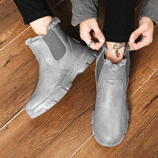 men's fur boots 2019 fashion comfortable warm selling men's leather boots winter plush outdoor waterproof snow, Black
men's fur boots 2019 fashion comfortable warm selling men's leather boots winter plush outdoor waterproof snow, Black