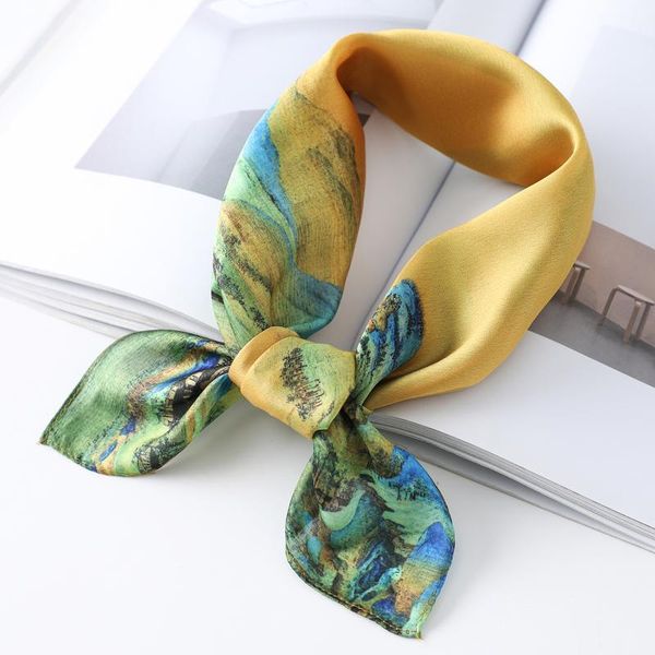silk neck scarf for women floral print shawls and wraps hair band accessories tie femmel foulard square scarves bandana, Blue;gray
silk neck scarf for women floral print shawls and wraps hair band accessories tie femmel foulard square scarves bandana, Blue;gray