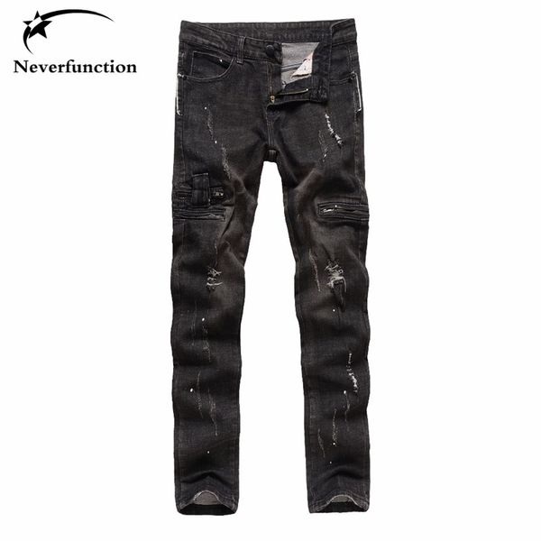 fashion men black jeans slim fit man denim hiphop swag stretch pants ripped jeans for men moto distrressed designer style, Blue
fashion men black jeans slim fit man denim hiphop swag stretch pants ripped jeans for men moto distrressed designer style, Blue