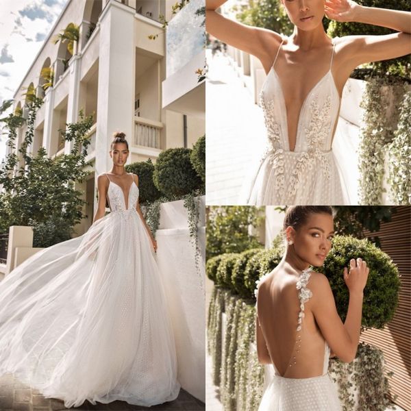 2019 elihav sasson beach tulle wedding dresses beaded boho bohemian bridal gowns spaghetti neck backless lace wedding dress robe de mariée, White
2019 elihav sasson beach tulle wedding dresses beaded boho bohemian bridal gowns spaghetti neck backless lace wedding dress robe de mariée, White