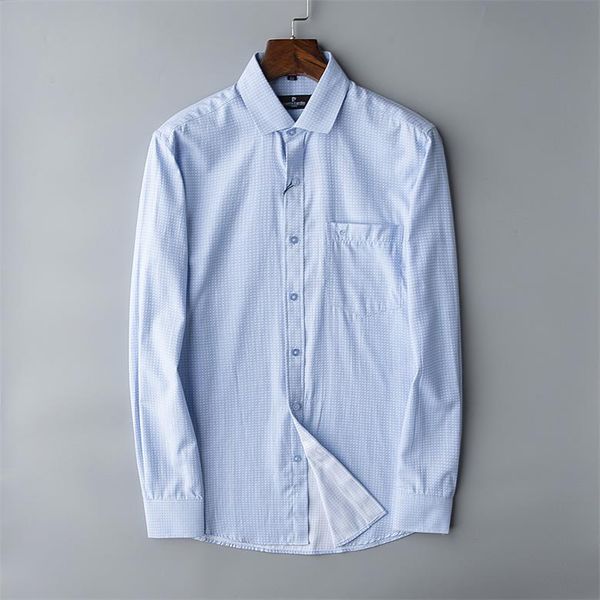 2020 high-end new long-sleeved lapel men's shirt s-3xl vg23, White;black