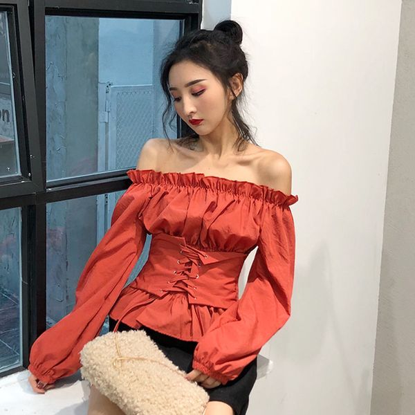 korean chic elegant shirts 2018 solid fashion slash neck women blouse sweet slashes patchwork female blusas mori girl, White
korean chic elegant shirts 2018 solid fashion slash neck women blouse sweet slashes patchwork female blusas mori girl, White