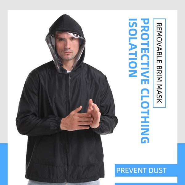 reusable anti droplet dust isolation clothing jacket protective suit with mask windproof, dustproof and anti-spitting, Tan;black
reusable anti droplet dust isolation clothing jacket protective suit with mask windproof, dustproof and anti-spitting, Tan;black
