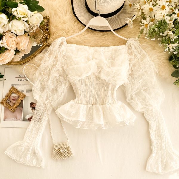 2019 new fashion women's clothing puff sleeve autumn women blouses women shirts, White
2019 new fashion women's clothing puff sleeve autumn women blouses women shirts, White