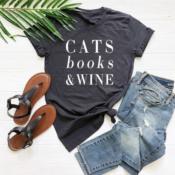 cats books wine letters women tshirt cotton casual funny t shirt for lady yong girl tee drop ship s 207, White
cats books wine letters women tshirt cotton casual funny t shirt for lady yong girl tee drop ship s 207, White