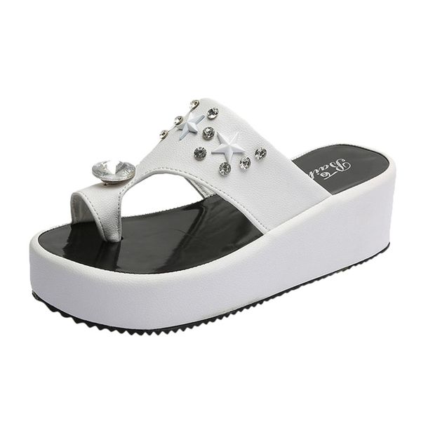 casual shoes summer toe ladies rhinestone platform female slipper crystal thick-soled wear-resistant slipper for travel mar 13, Black
casual shoes summer toe ladies rhinestone platform female slipper crystal thick-soled wear-resistant slipper for travel mar 13, Black