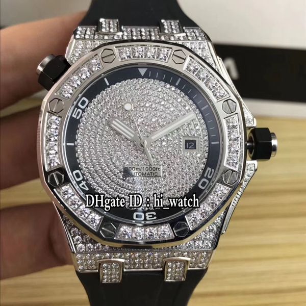 version royal 15707 silver steel diamond bezel black inner gold diamond dial automatic mens watch rubber 6 styles sports watches b417c3, Slivery;brown 
version royal 15707 silver steel diamond bezel black inner gold diamond dial automatic mens watch rubber 6 styles sports watches b417c3, Slivery;brown