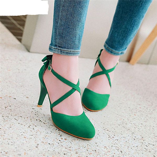 ladies green red black beige cross trap buckle thin high heels pumps flock dress shoes woman large size shoe
ladies green red black beige cross trap buckle thin high heels pumps flock dress shoes woman large size shoe