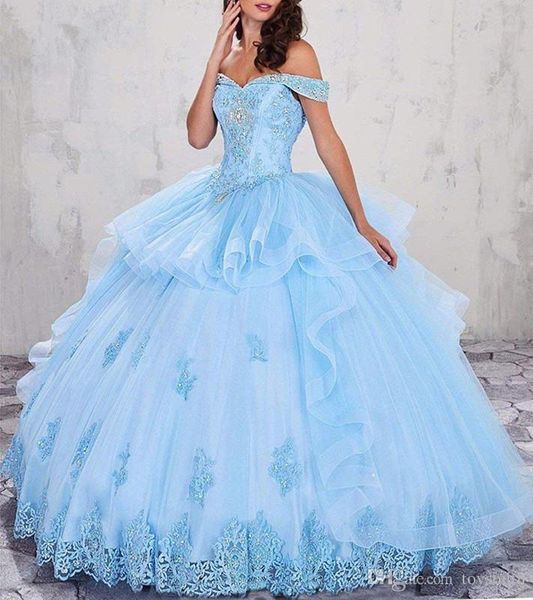 off shoulder quinceanera dresses beaded applique ball gowns vestidos de 15 anos ruched tiered organza prom party dresses, Blue;red
off shoulder quinceanera dresses beaded applique ball gowns vestidos de 15 anos ruched tiered organza prom party dresses, Blue;red