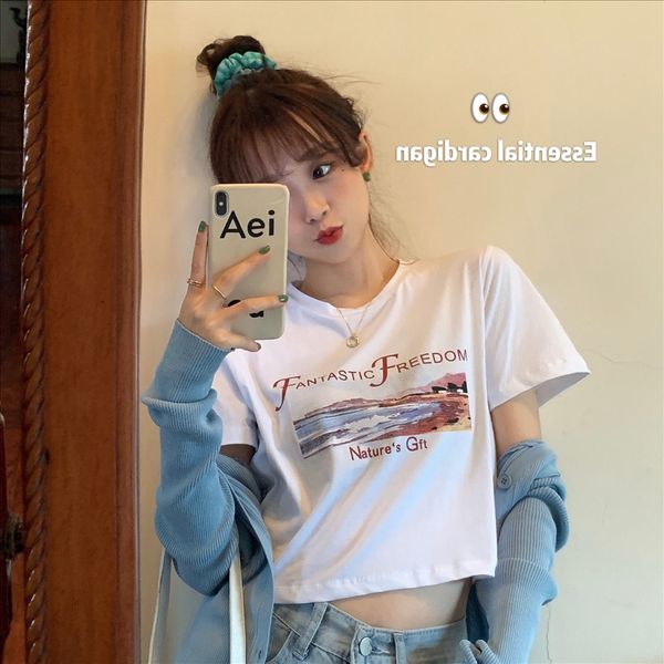 cotton-containing 2020 loose navel short coat student short-sleeved t-shirt women's ins fashion cotton-containing 2020 loose navel shor, White
cotton-containing 2020 loose navel short coat student short-sleeved t-shirt women's ins fashion cotton-containing 2020 loose navel shor, White