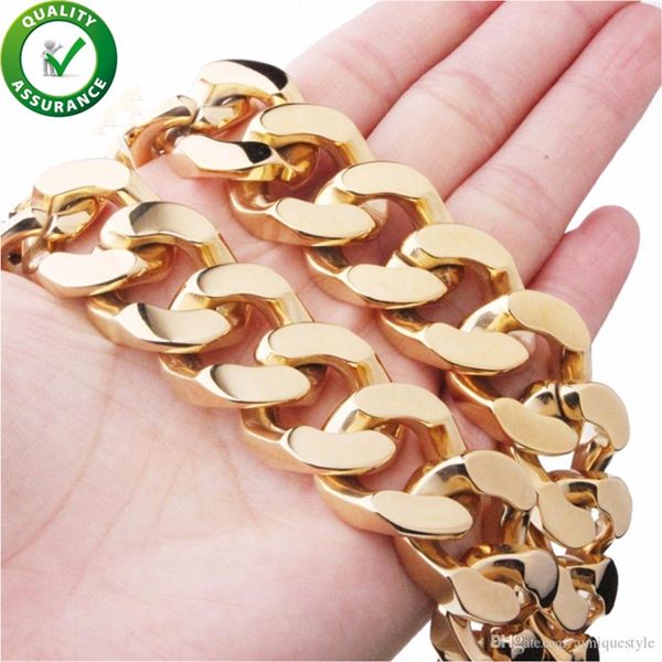 stainless steel jewelry cuban link chain designer necklace hip hop titanium men necklaces 18k gold plated thick 28inch 20mm miami heavy acce, Silver
stainless steel jewelry cuban link chain designer necklace hip hop titanium men necklaces 18k gold plated thick 28inch 20mm miami heavy acce, Silver