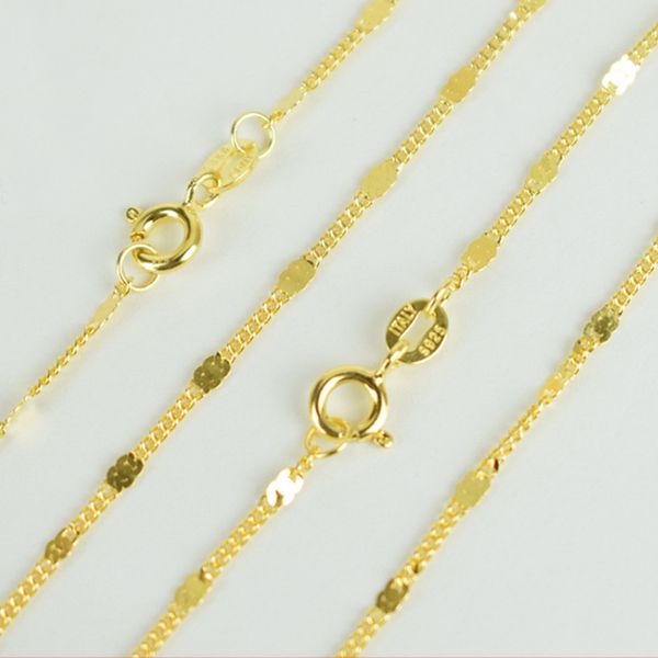 italy jewelry 100% pure 925 sterling silver gold color 1.8mm flat horsewhip chain choker necklace 40cm/45cm long for women girls
italy jewelry 100% pure 925 sterling silver gold color 1.8mm flat horsewhip chain choker necklace 40cm/45cm long for women girls